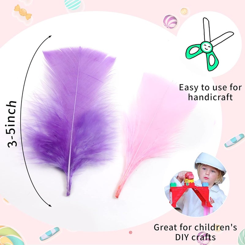 Soarer Colorful Craft Turkey Feathers - 300pcs 3-5inch Colored Feathers for Kindergarten DIY Crafts,Wedding Home Party Decorations,Dream Catcher Supplies(Turkey Colorful) - Image 3